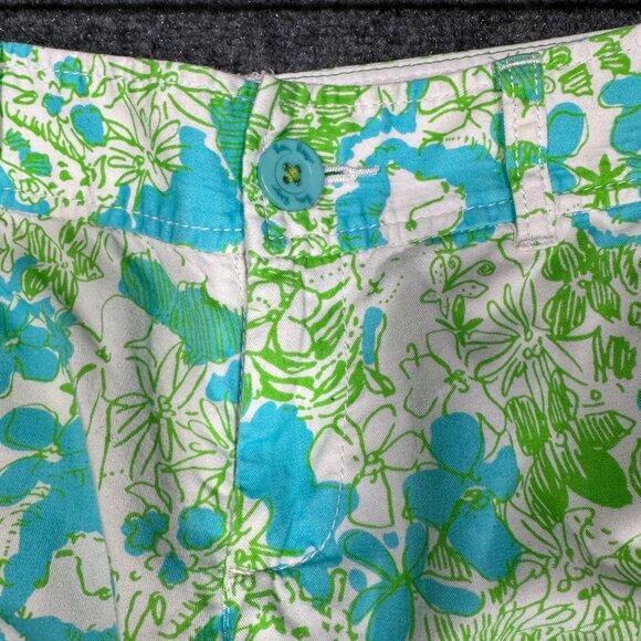 Lilly Pulitzer The Callahan Short Womens 0 Green Its a Zoo Print Cotton Pockets - Picture 3 of 9